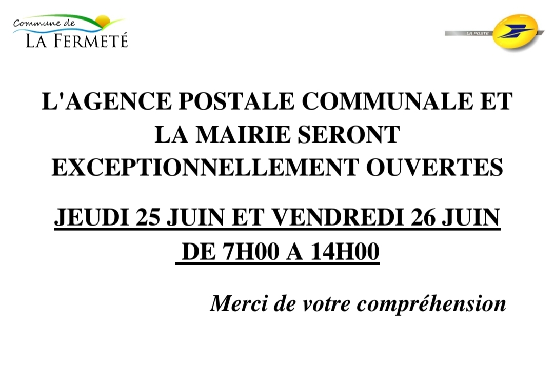Nouveaux horaires 