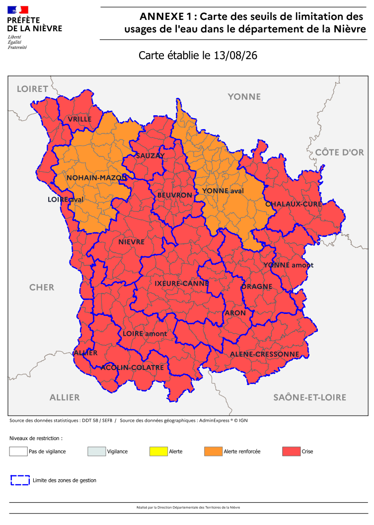 Carte des restriction