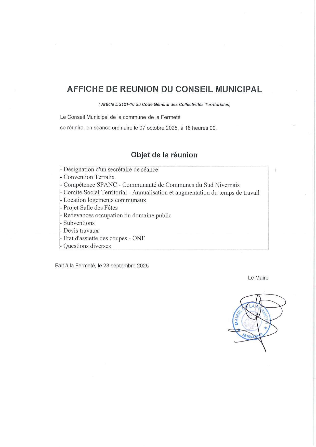 Conseil Municipal
